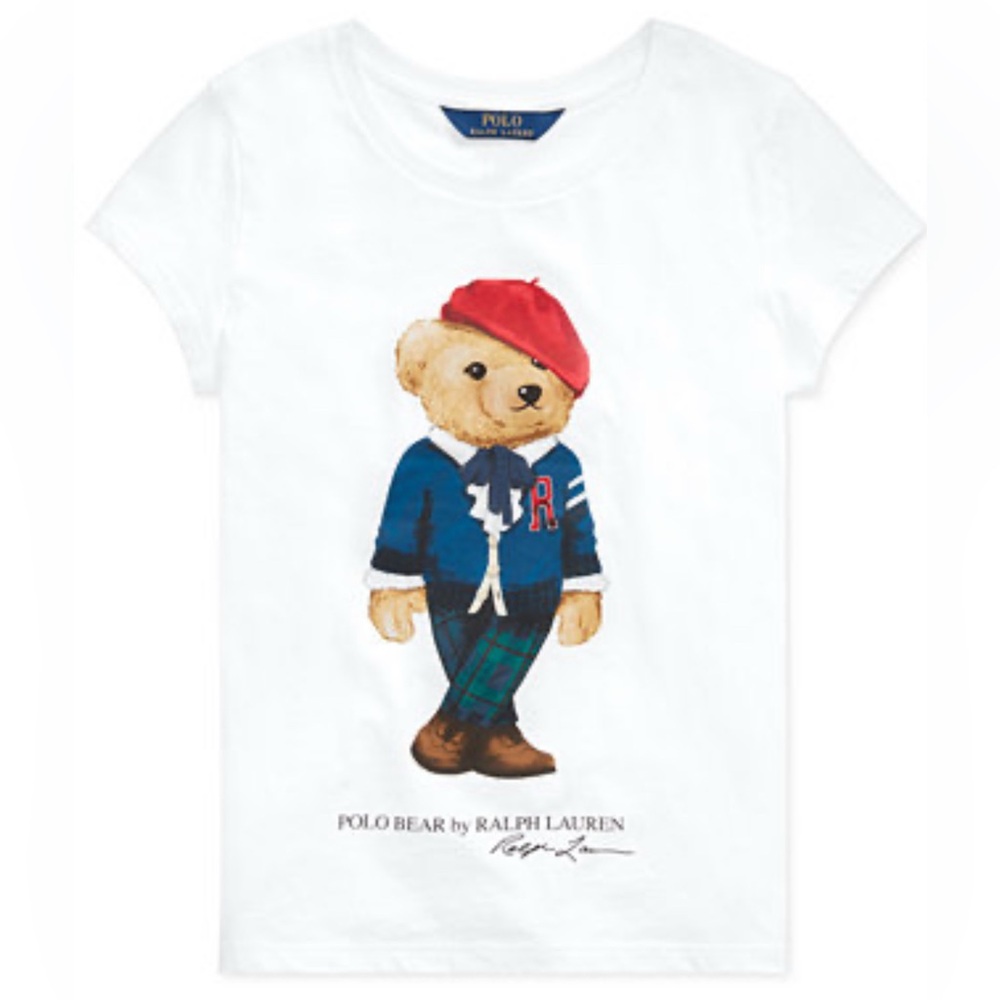 3 Polo Ralph Lauren Girls T-shirt Tops Polo Bear - (Size M 8/10) - Picture 12 of 12